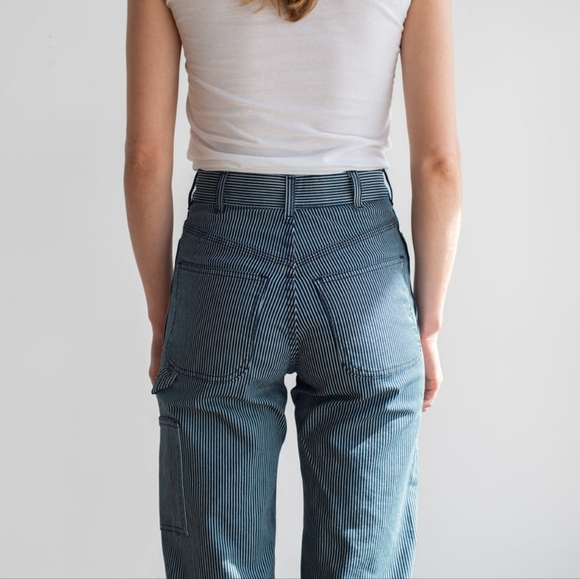 Jesse Kamm Handy Pant in Navy/White Stripe size 4 NWT - Picture 5 of 13